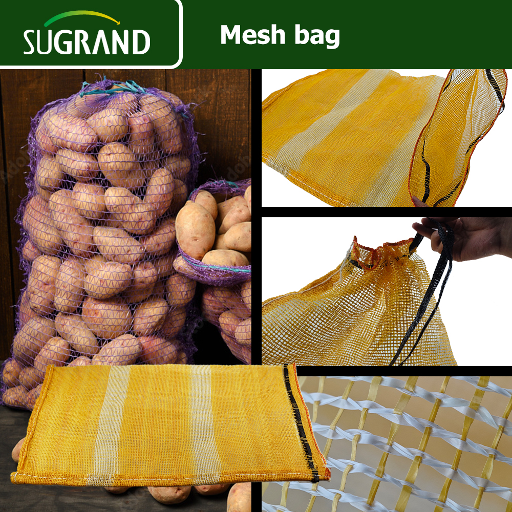 Sac d'emballage tissé de sac de maille de pommes de terre de pp 50kg pour emballer des oignons