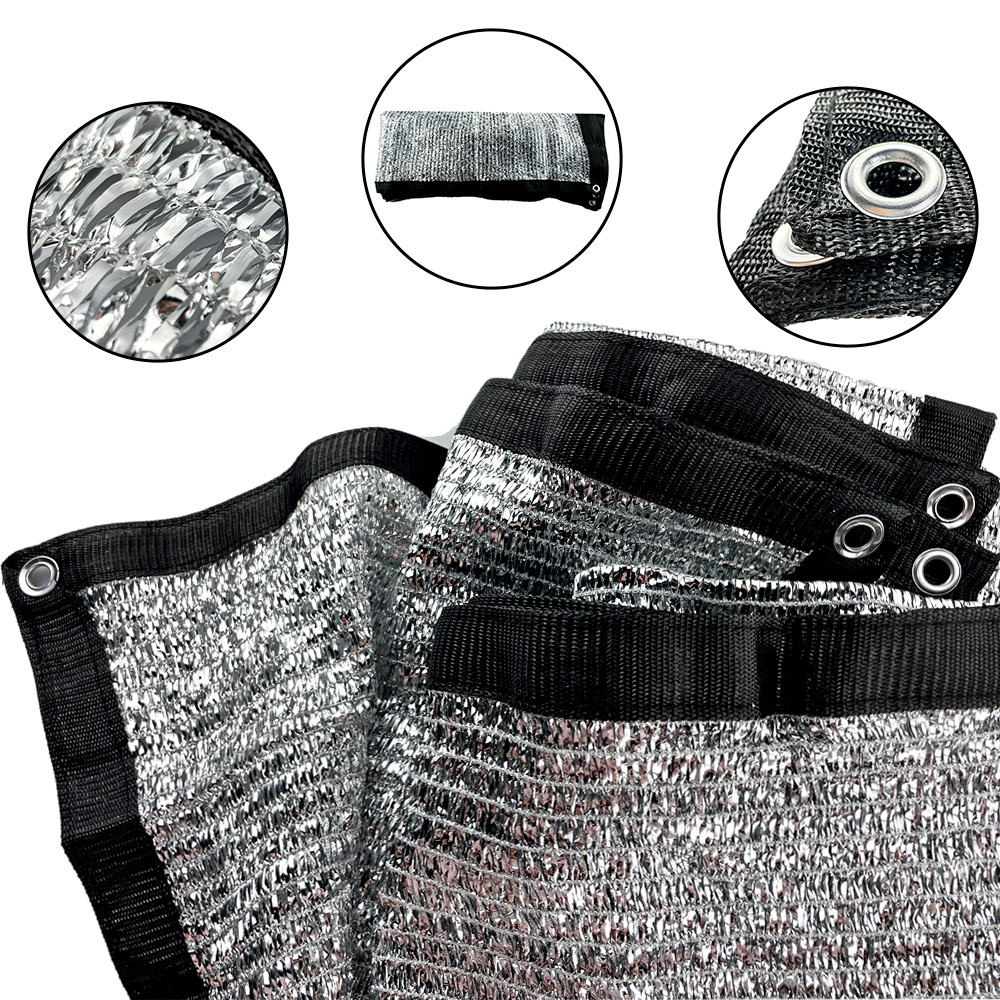 Filet d'ombrage solaire en tissu argenté UV, maille en papier d'aluminium pour voitures
