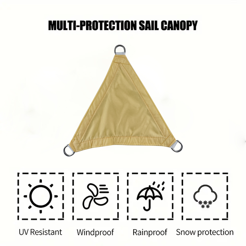 Polyester Yellow Sun Shade Sail avec anneau D pour les patios arrière