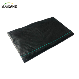 Tapis anti-mauvaises herbes à membrane tissée verte et noire en PP